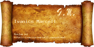 Ivanics Marcell névjegykártya